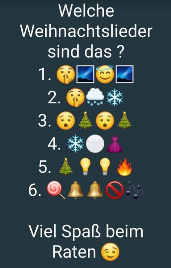 Rätsel mit Emojis für Weihnachtslieder